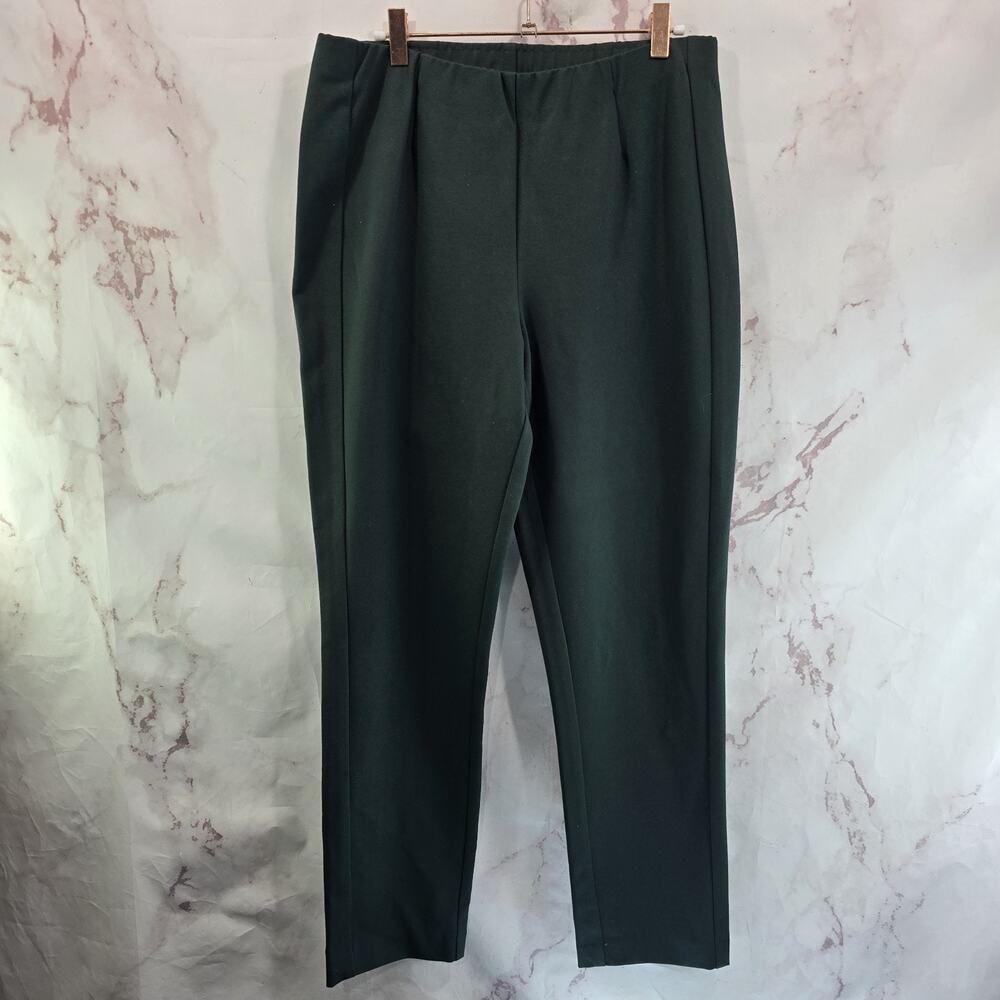 J Jill Pants Womens Medium Dark Green Pull On High Rise Ponte Slim Leg Straight